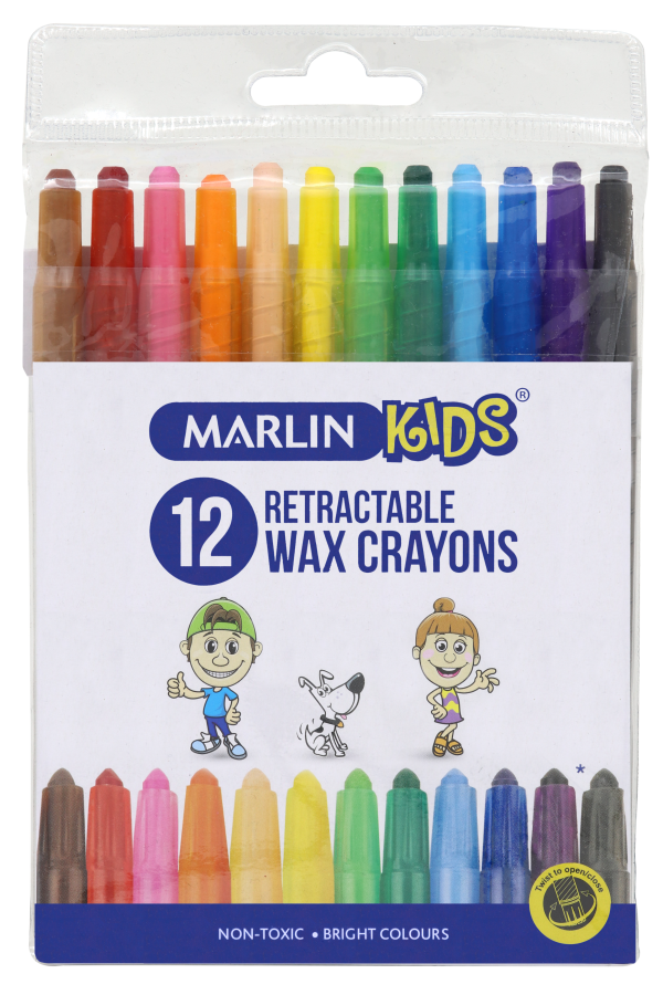 Marlin Kids Retractable Wax Crayons 12’s